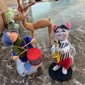 Annalee reindeer drummer boy and jazzy christmas mouse 3 PCs